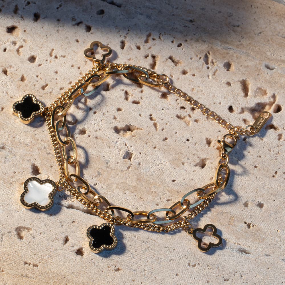 Pulsera Mujer Trebol Doble - Ref85